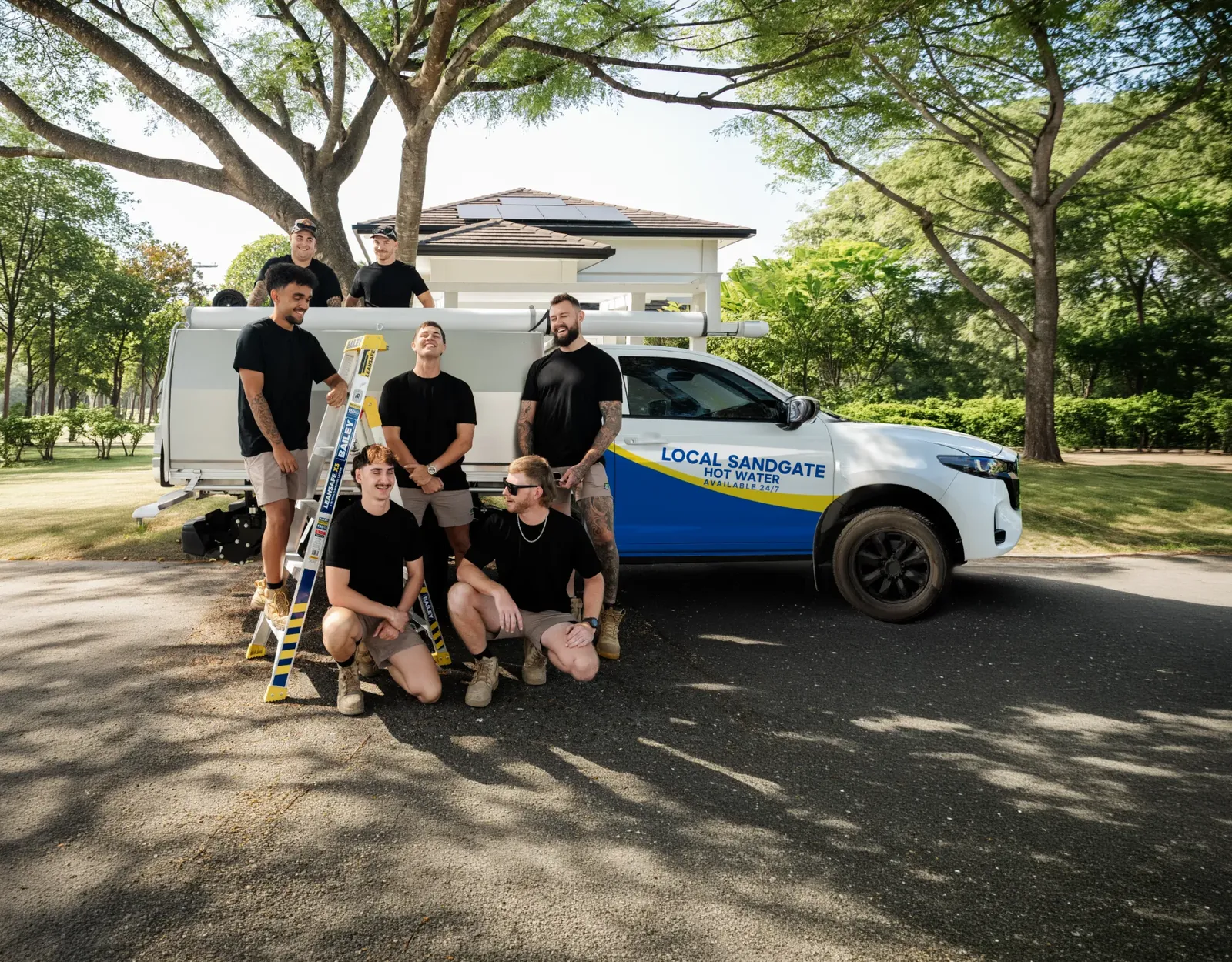 Local Sandgate Hot Water team and ute